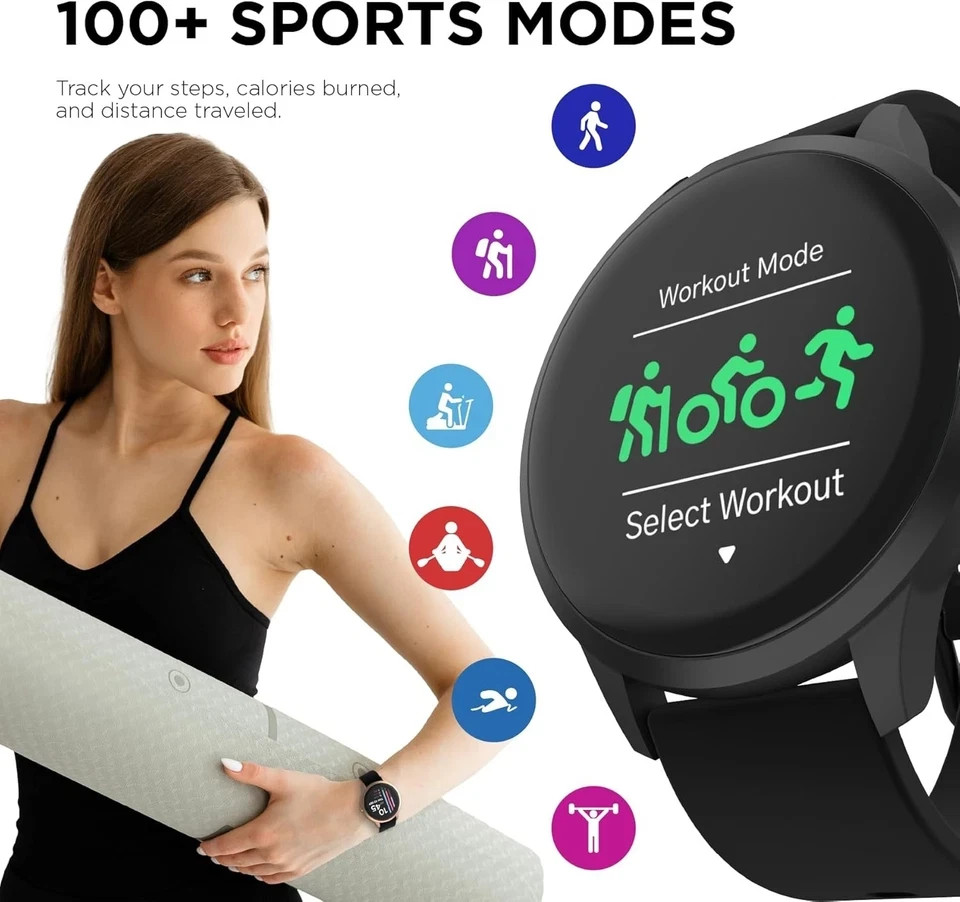 Itouch Sport 4 Unisex Adult Black Smart Watch TP4R01-G02