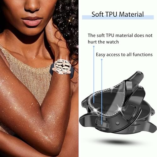 12 Pack Bling Case for Samsung Galaxy Watch 6 44mm HD Screen Protector Glitter C