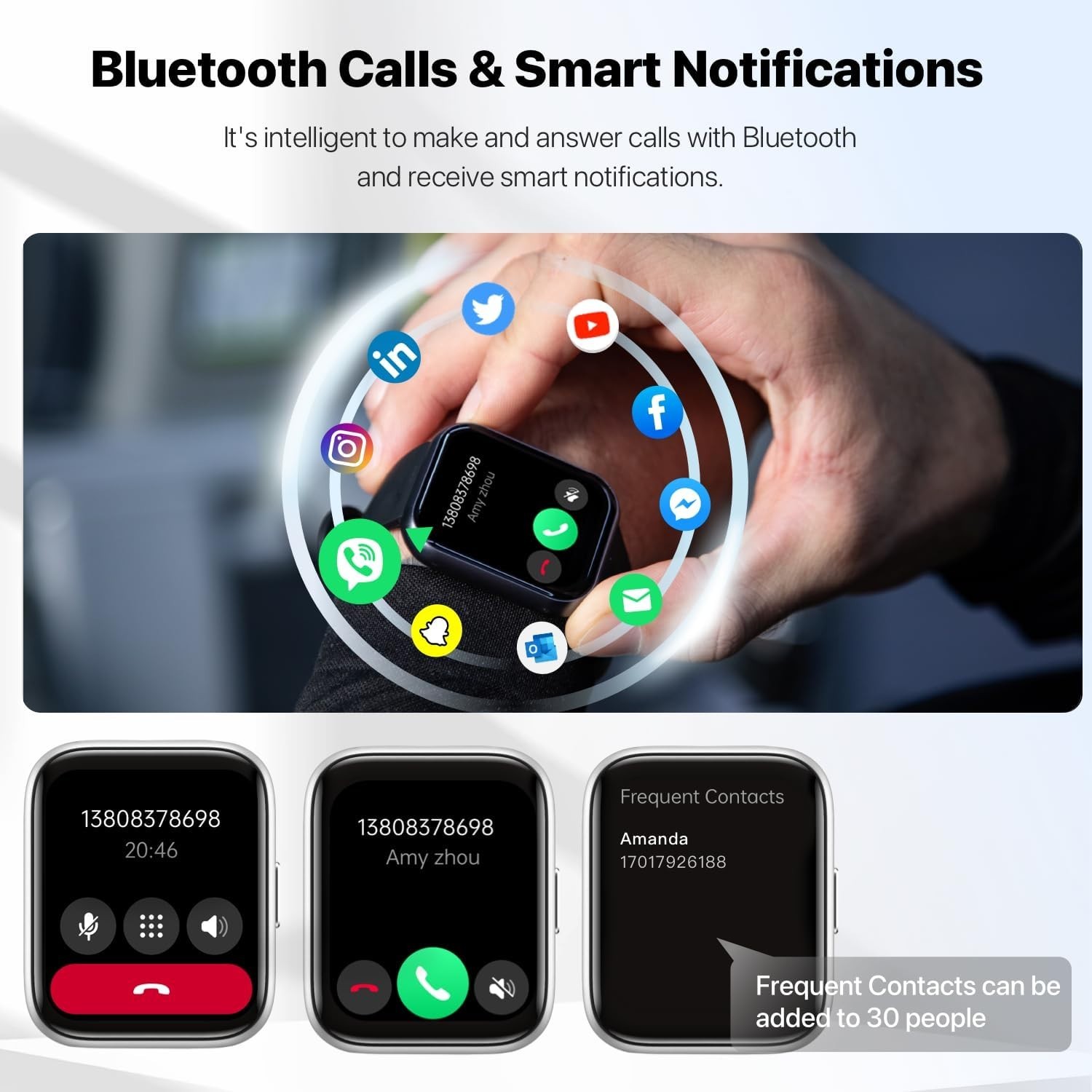 Women’s Smart Watch Bluetooth SmartWatch For Apple iPhone iOS and Android
