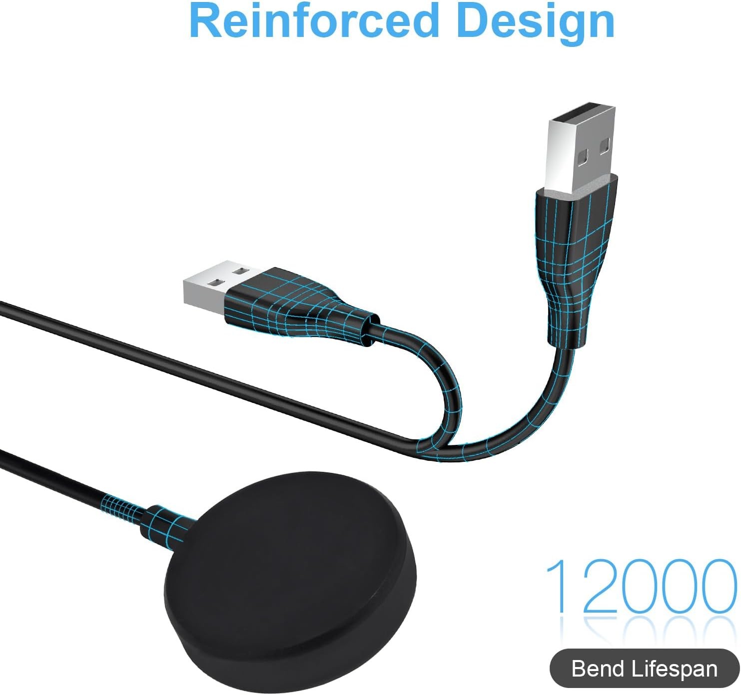 2-Pack USB Charging Cable for Samsung Watch Charger, Galaxy Watch6/6 Classic/5/5