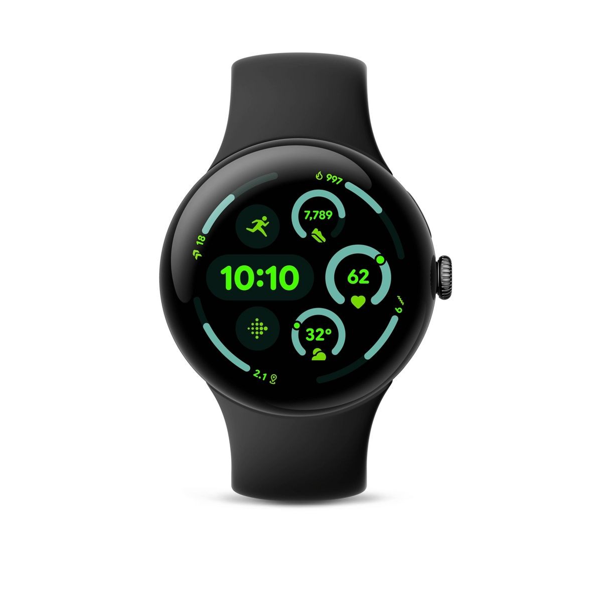 Google Pixel Watch 3 45mm Matte Black Aluminum Case Obsidian Wi-Fi LTE