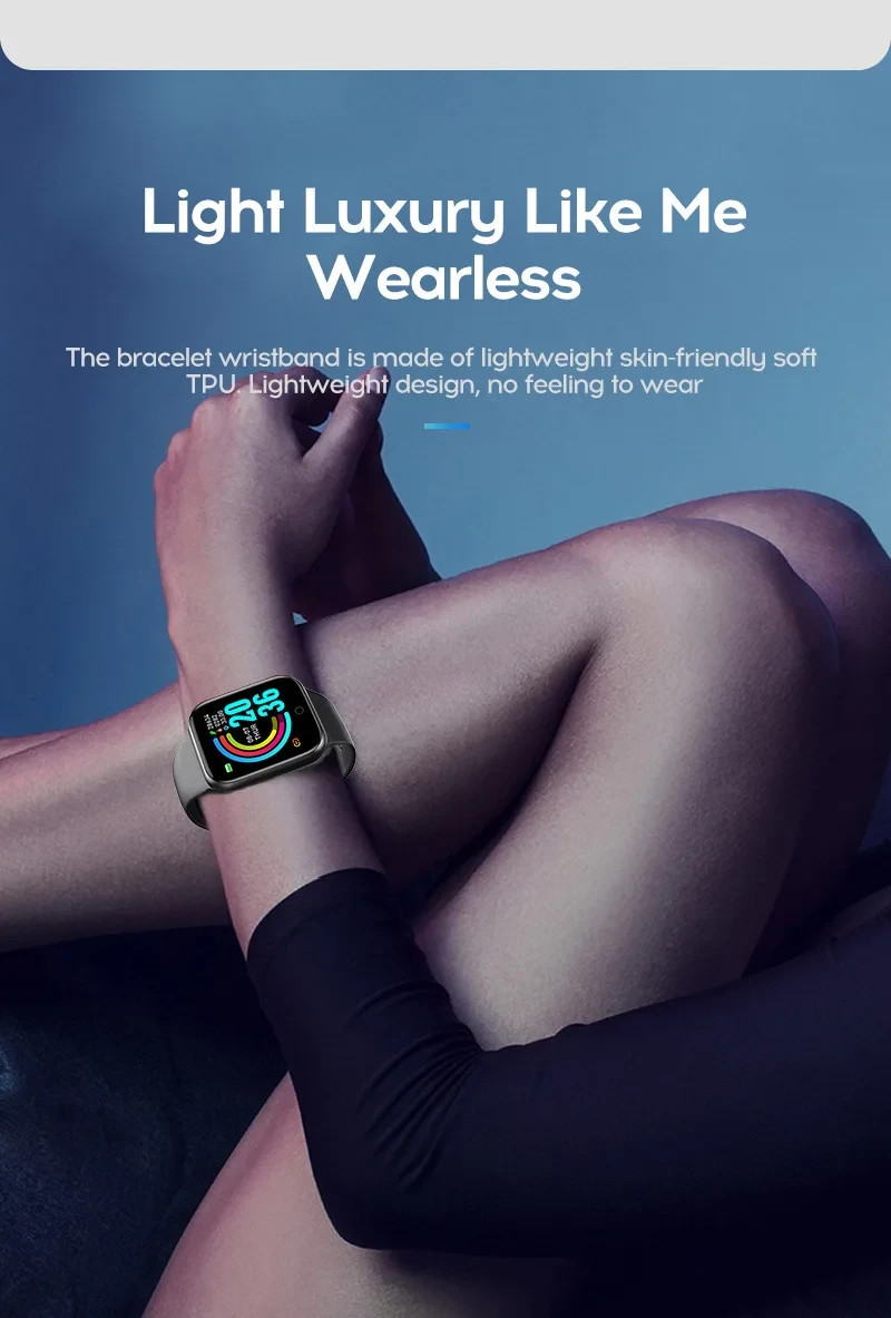 Smart Watch Men Women Waterproof Heart Rate Monitor for iPhone Android Free ship
