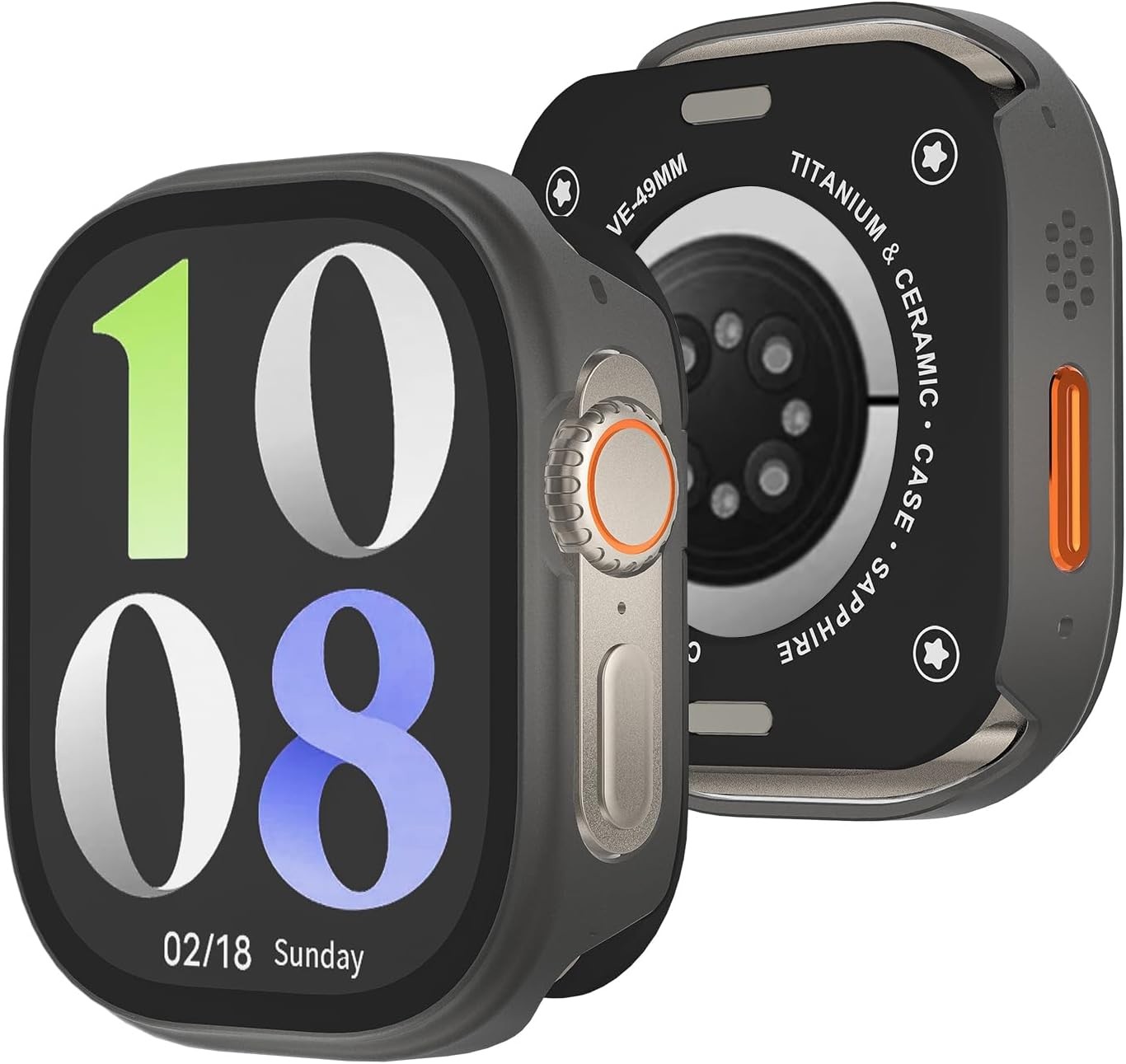 3 in 1 Metal Case for Apple Watch Ultra 49mm, Shockproof Aluminum Bumper