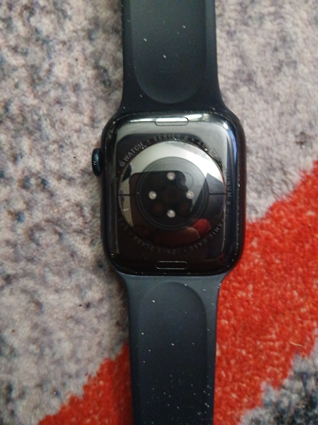 Apple Watch Series 9 45mm Aluminum Case with M/L Sport Band – Midnight (GPS)…