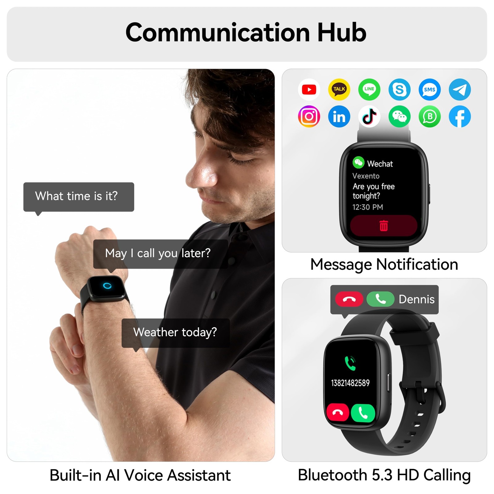 with Alexa Built-in, 1.83″ HD Touchscreen Fitness Tracker with Bluetooth Call…
