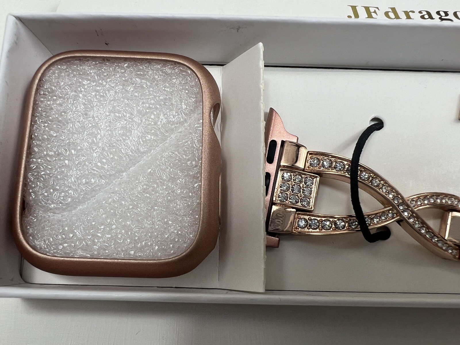 JF Dragon Smart Watch Bands Luxury Edition Rose Gold Crystal Rhinestones Glam