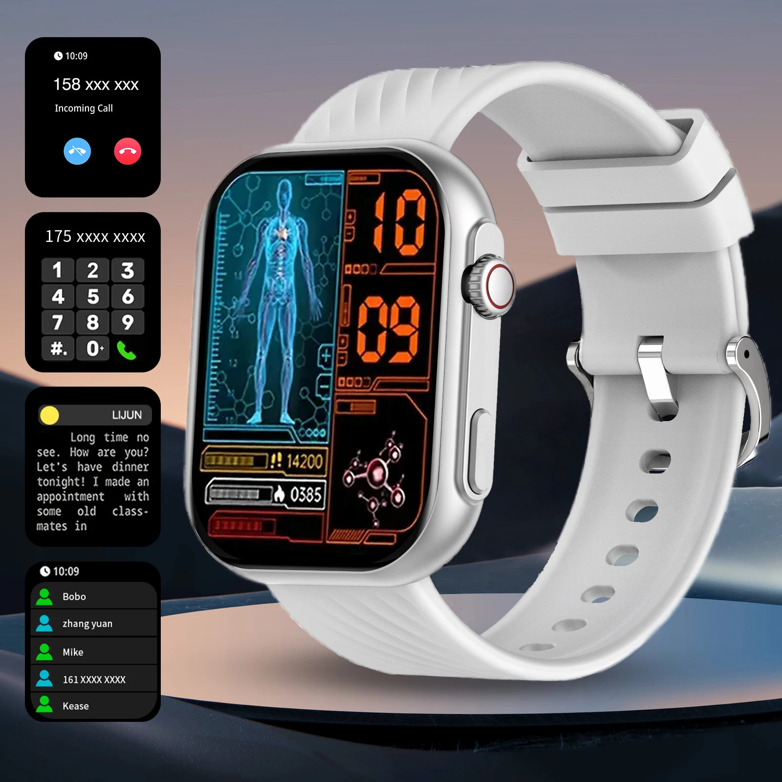 Smart Watch, Wireless Calling, Message Reminder, Multi-Sport Mode, 2.01-Inch HD