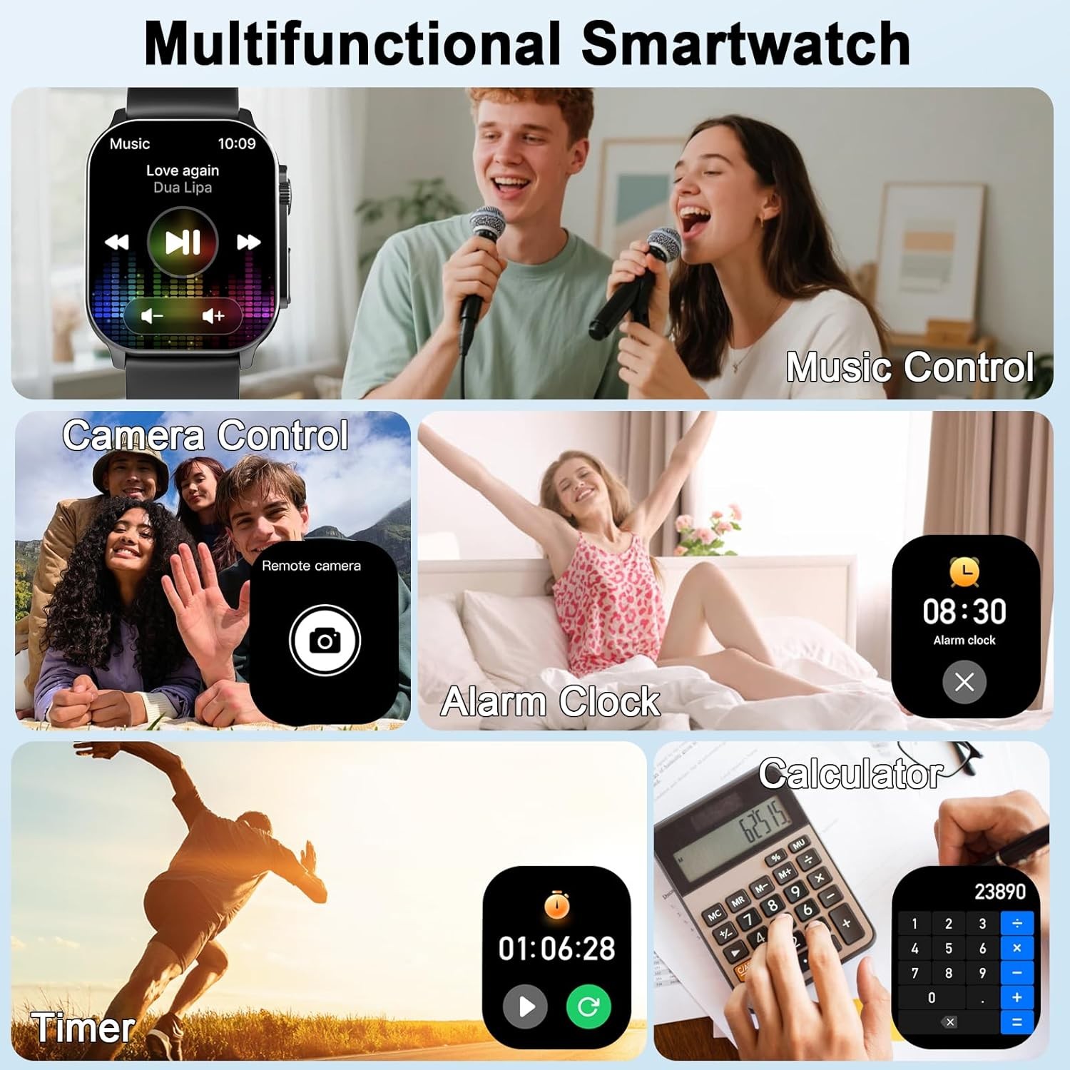 Smart Watch for Men Women, Bluetooth Call, 100+ Sport Modes, Fitness Tracker