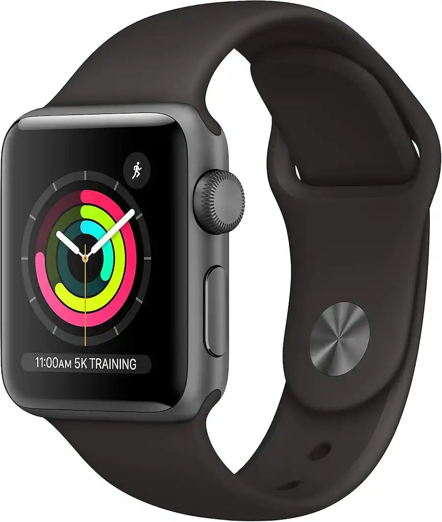 NEW Apple Watch Series 3 GPS 42mm Gray Aluminum Case & Black Sport Band A1859