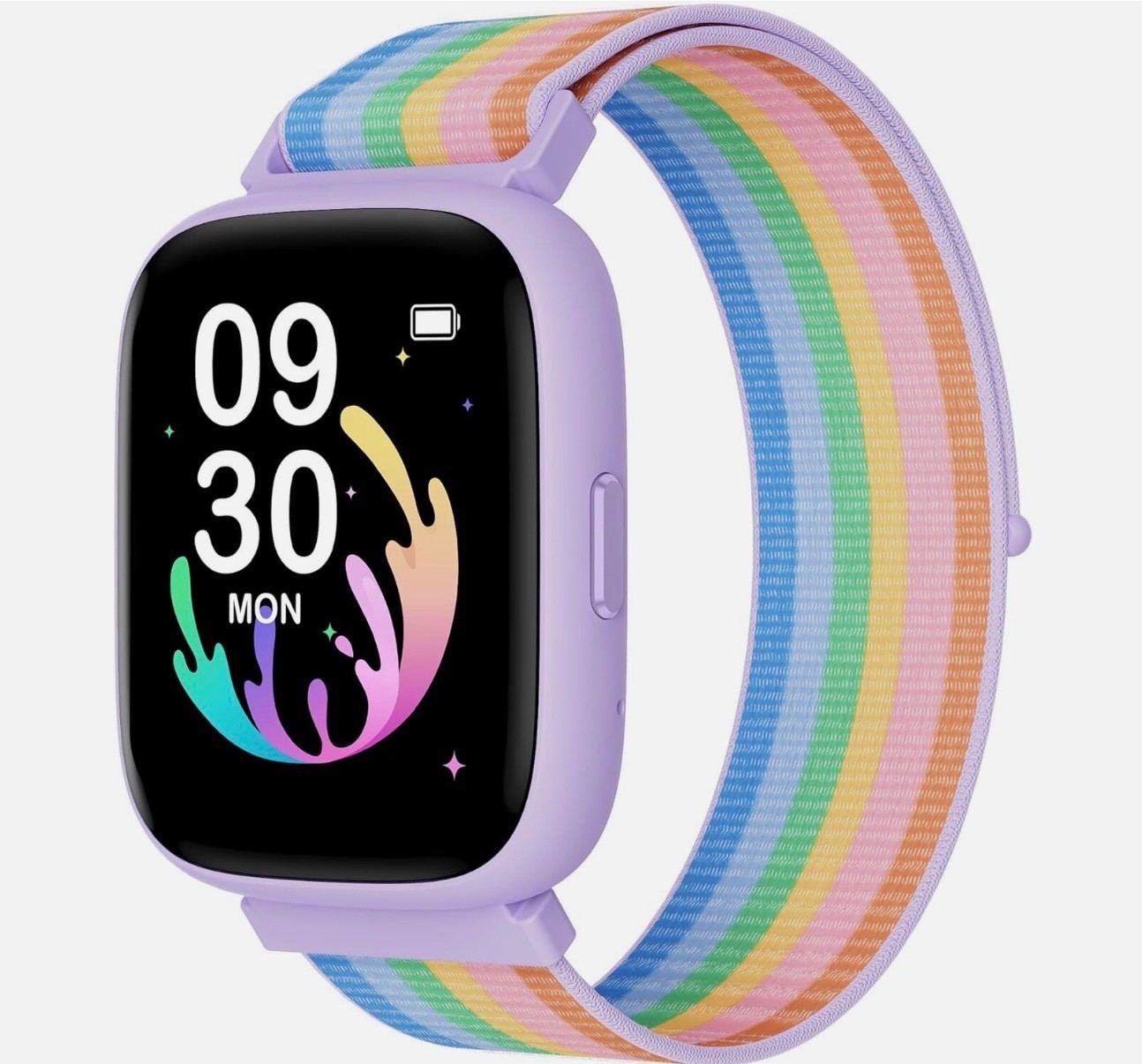 BIGGERFIVE Smart Watch for Kids Fitness Tracker Watch with Rainbow strap