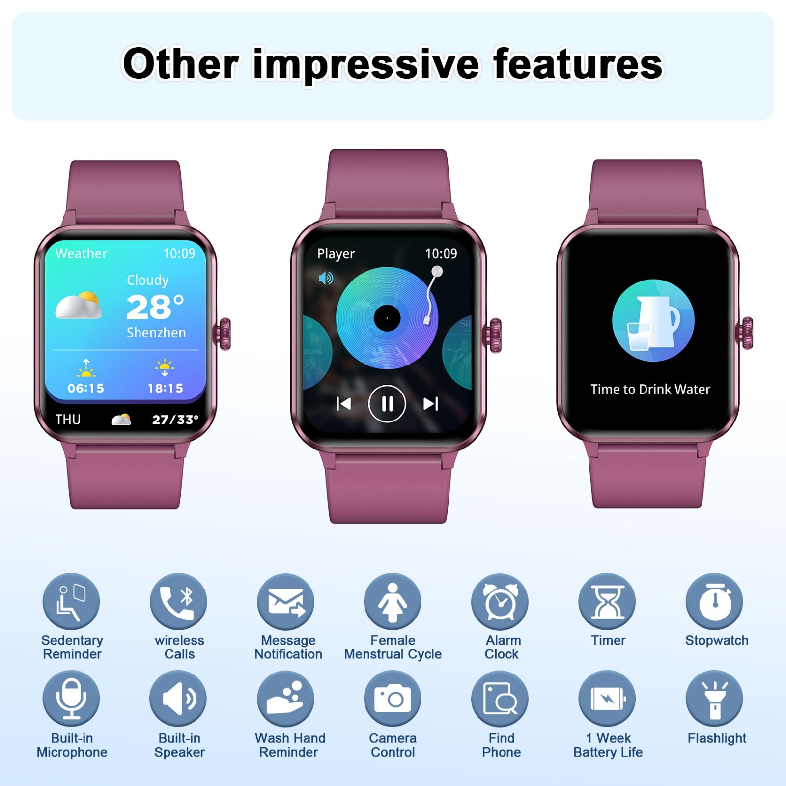 Smart Watch Women Men with Blood Pressure, Blood Oxygen Monitor For IOS Android