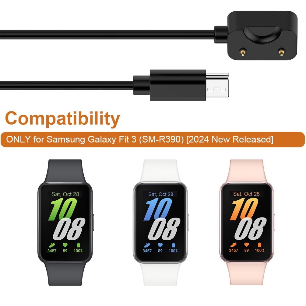 Samsung Galaxy Fit 3 Charger Cable Smartwatch Fast Charging Type C 2 Pack