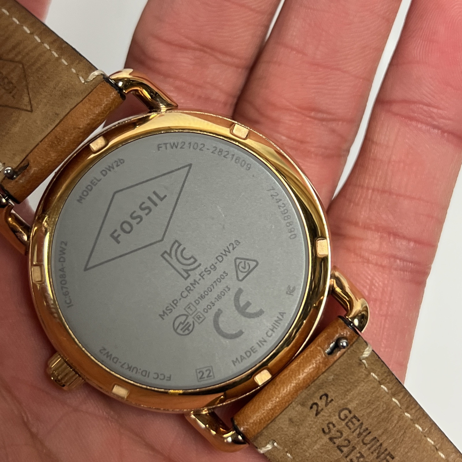Fossil Q Gen. 2 Wander 45mm Smartwatch Rose Gold-tone Leather Band FTW2102 Read