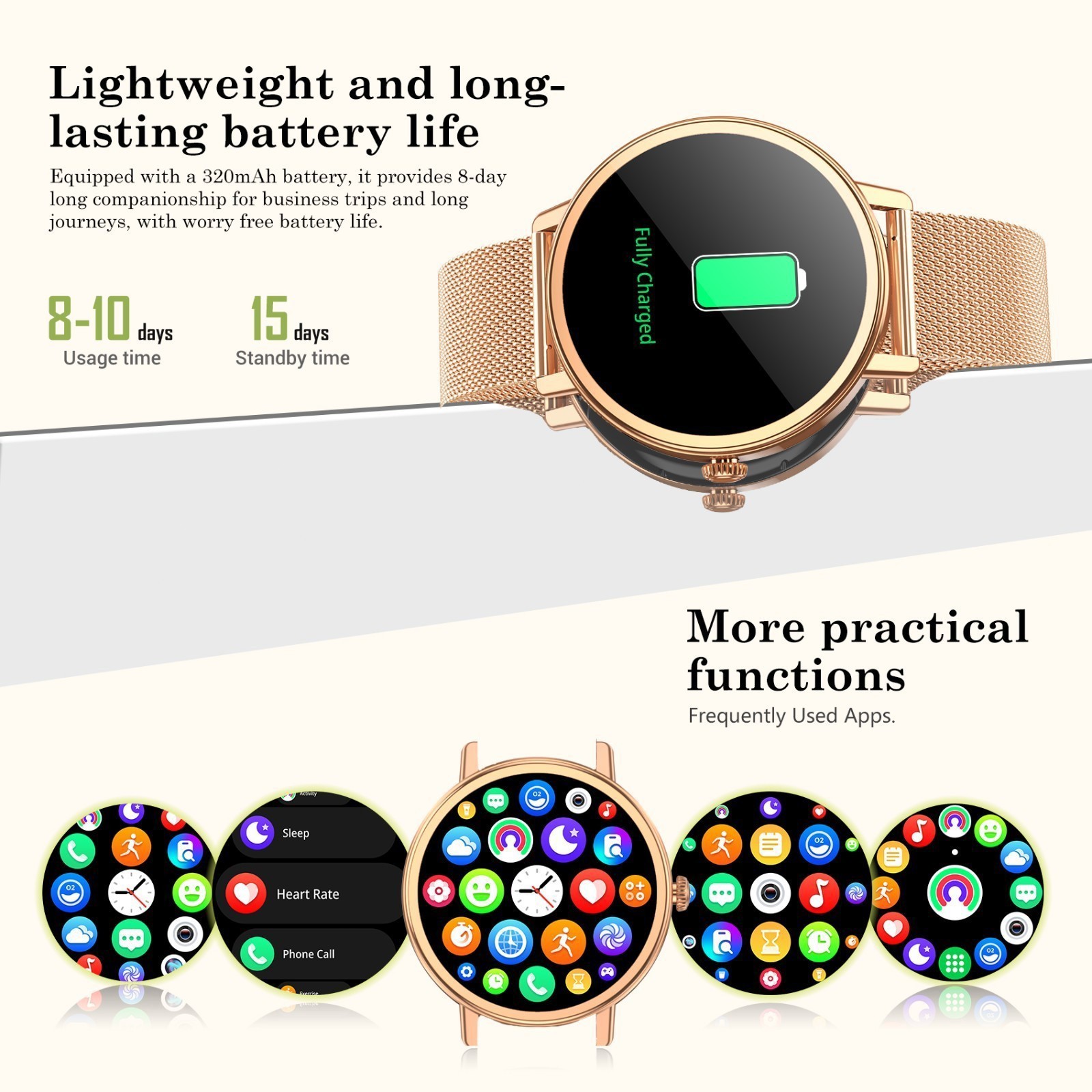 Blackview Smart Watch for lady Women with Bluetooth Calls Health Fitness Watches