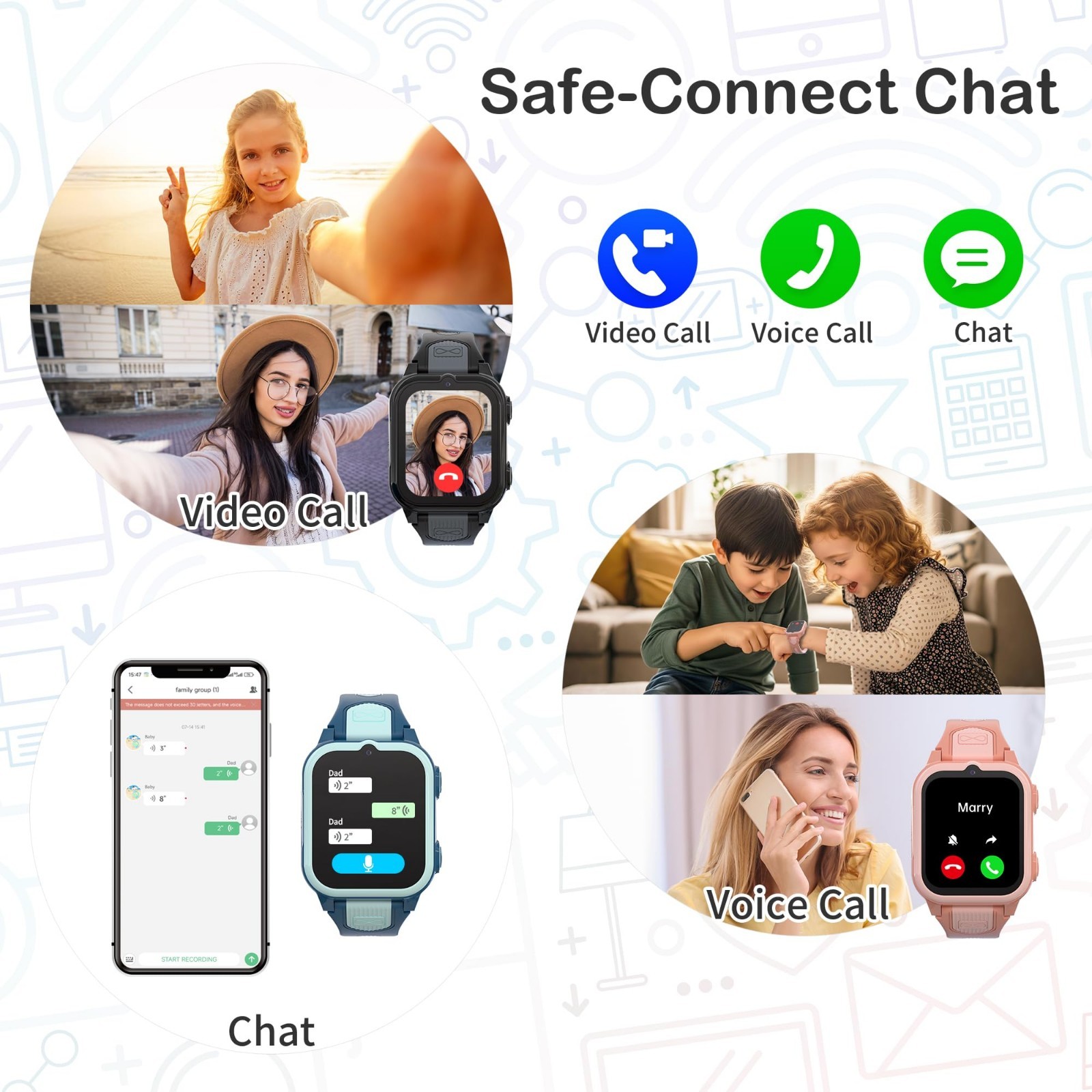 4G Kids Smart Watch GPS Tracker, Video Calling, Waterproof, Pedometer, SOS, Age