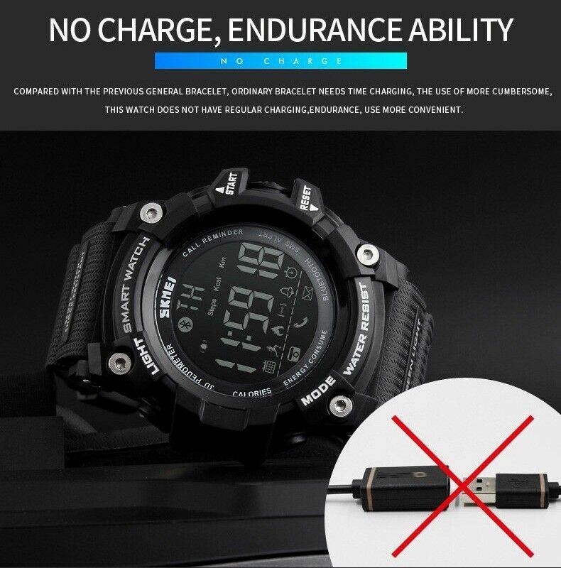 Bluetooth Waterproof Sport Smart Watch Phone Mate For Android IOS iPhone Samsung
