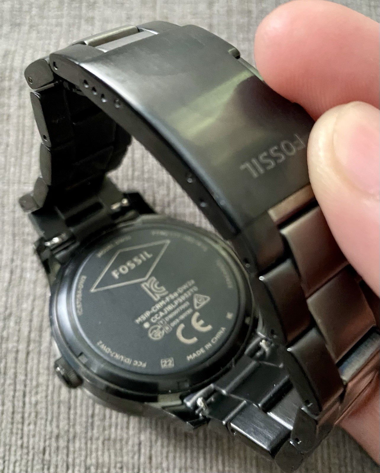Fossil Q 46mm Black SS Smartwatch Android Wear Bluetooth Touch 4GB, NEVER WORN