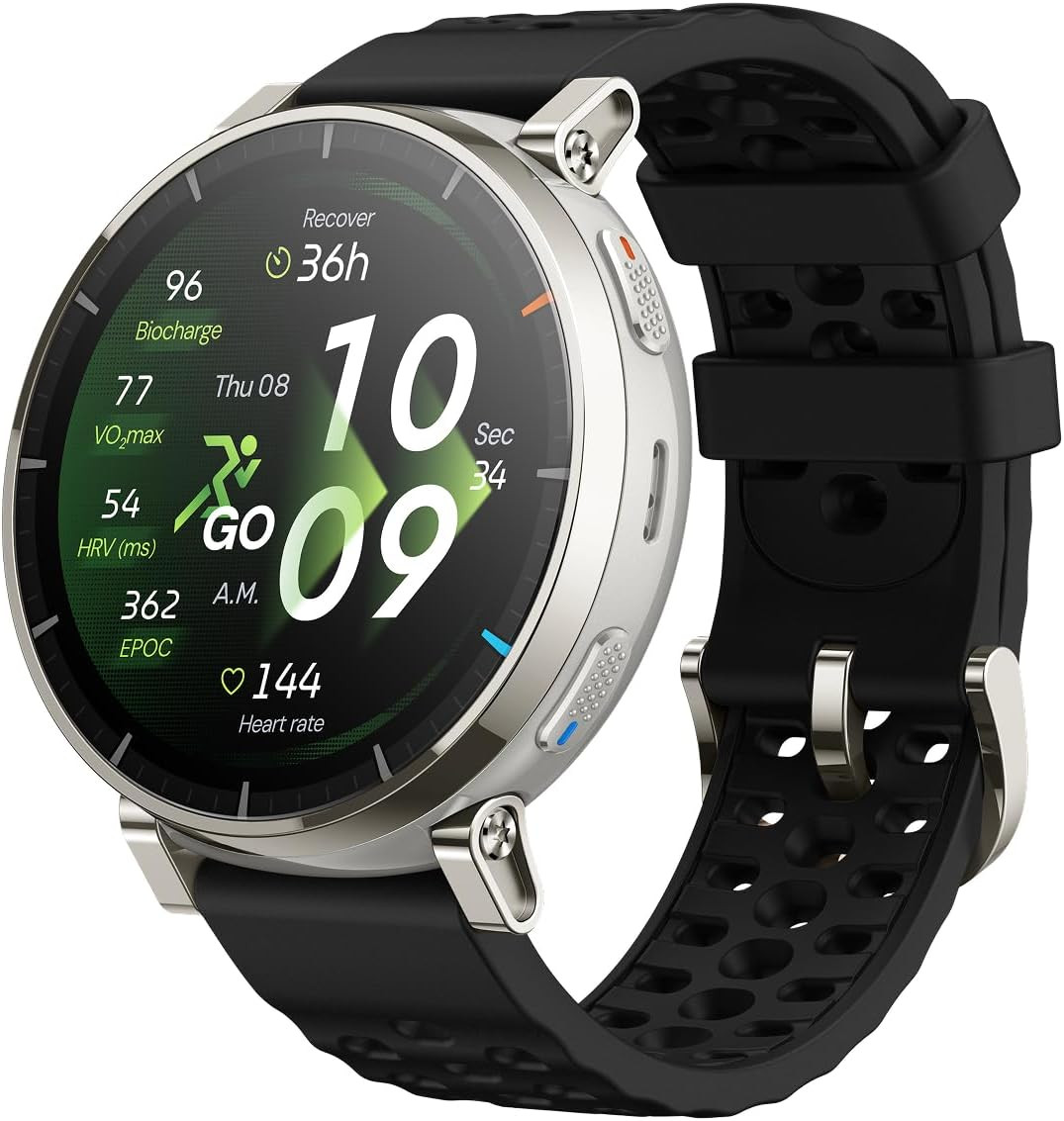 Active 3 Premium GPS Running Smart Watch, 1.32″ AMOLED Sapphire Display, 12-Day