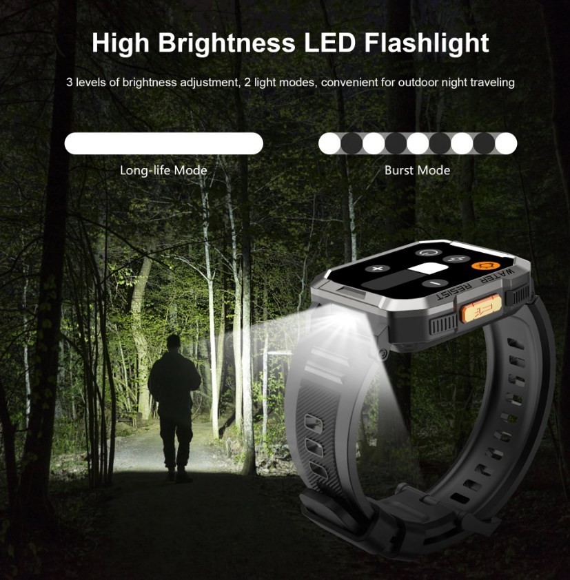 W60 Military Smart Watch (Call Receive/Dial) Tactical Fitness Tracker Open Box