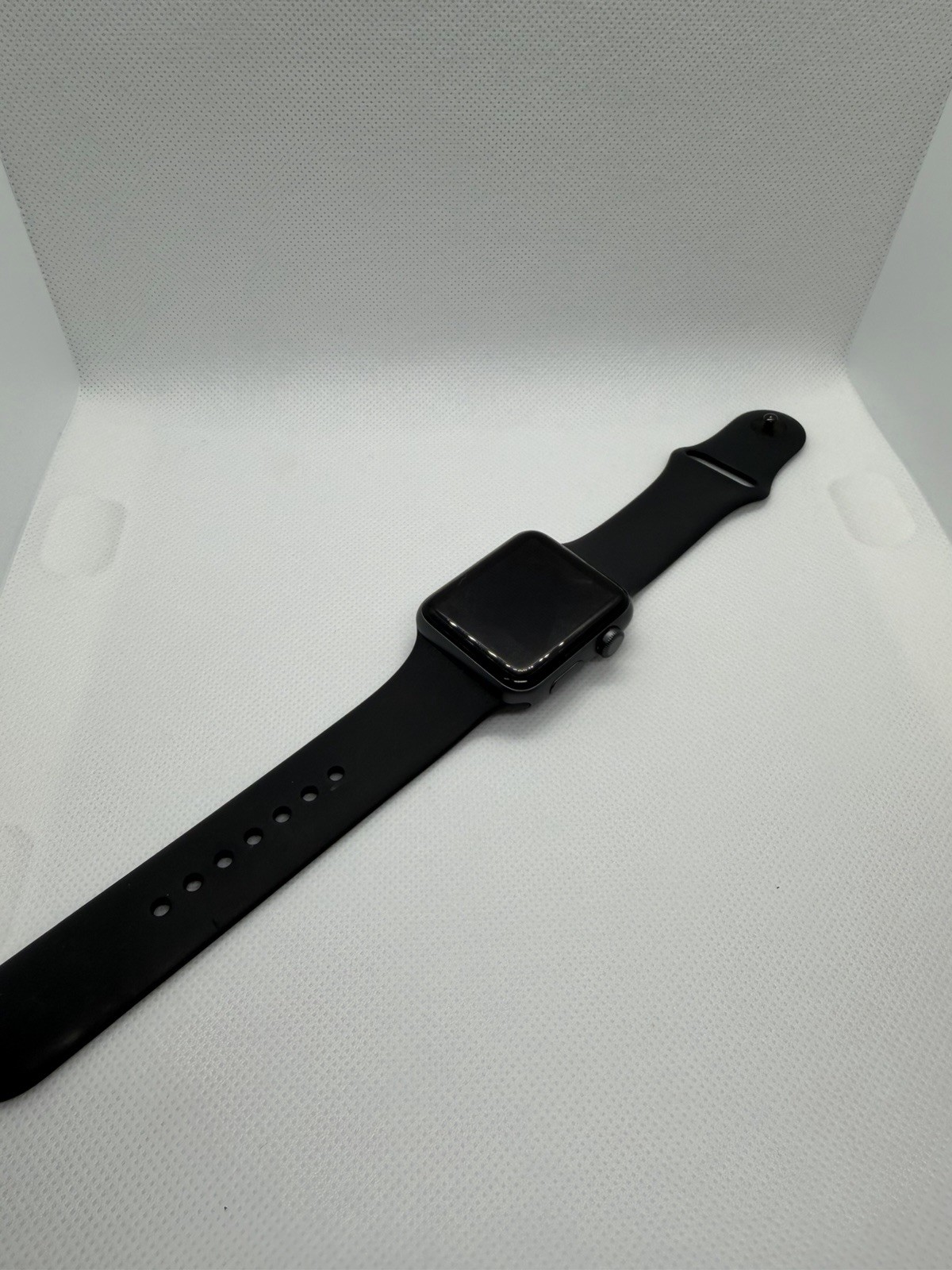 Apple Watch Series 3 42mm Stainless Steel Case Black Sport Band Smartwatch