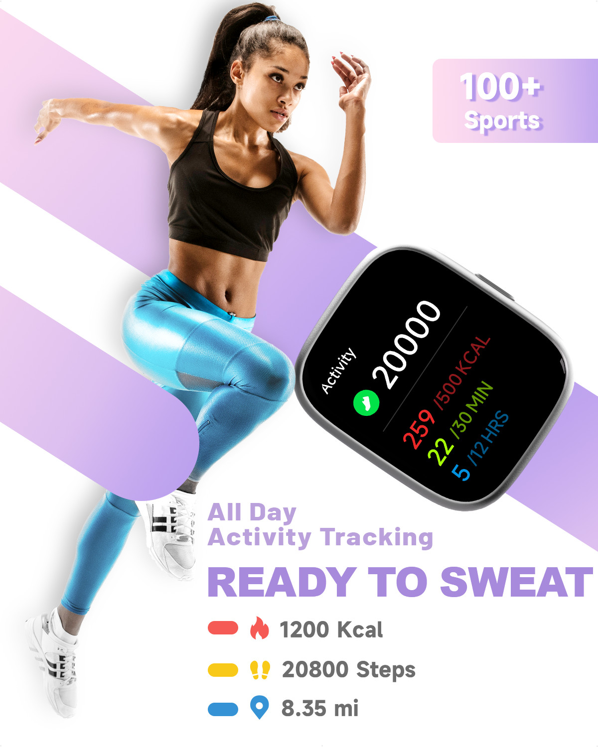 Smart Watch for Women, 1.83” Waterproof Smartwatch, Bluetooth IOS & Android