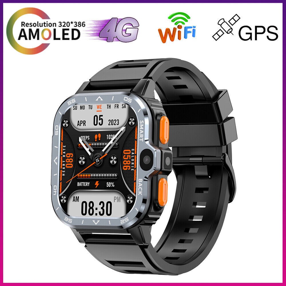 2.03″ Larger Screen 4G Smart Watch PGD 6GB+128GB Heart Rate Monitor Dual New