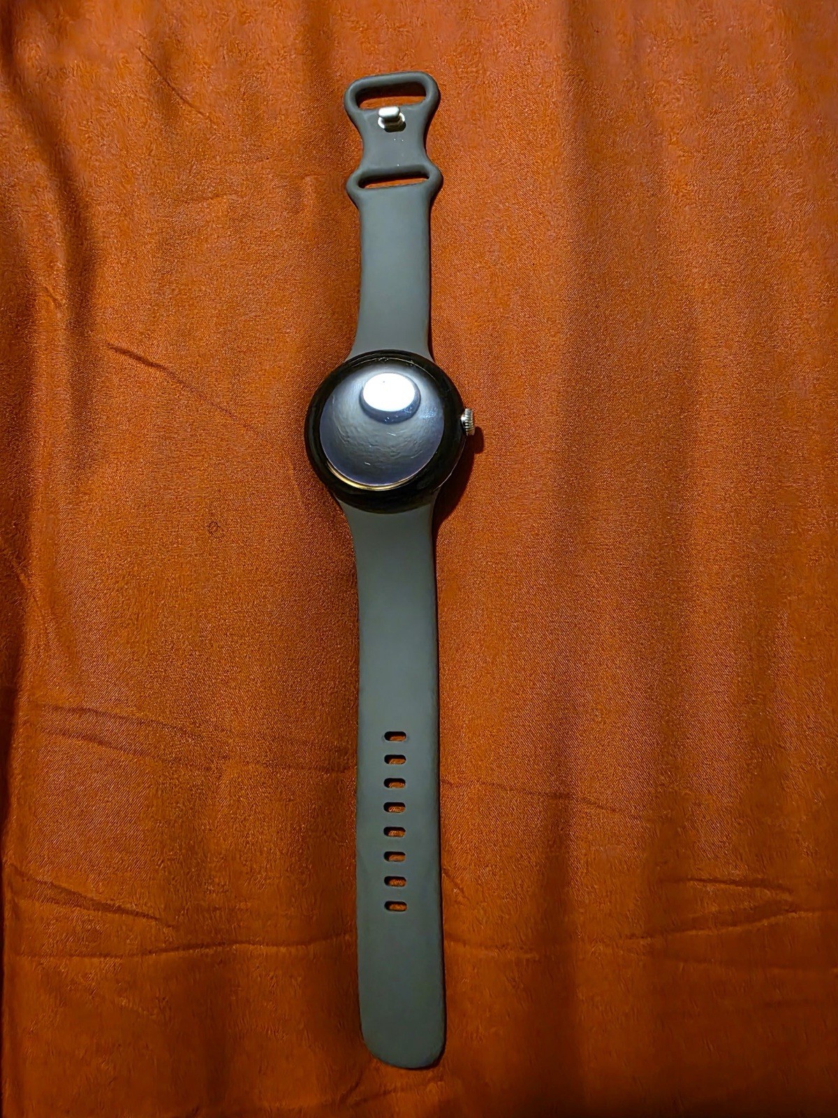 Google Pixel Watch LTE 41mm Black Stainless Case Gray Silicone Band 32GB