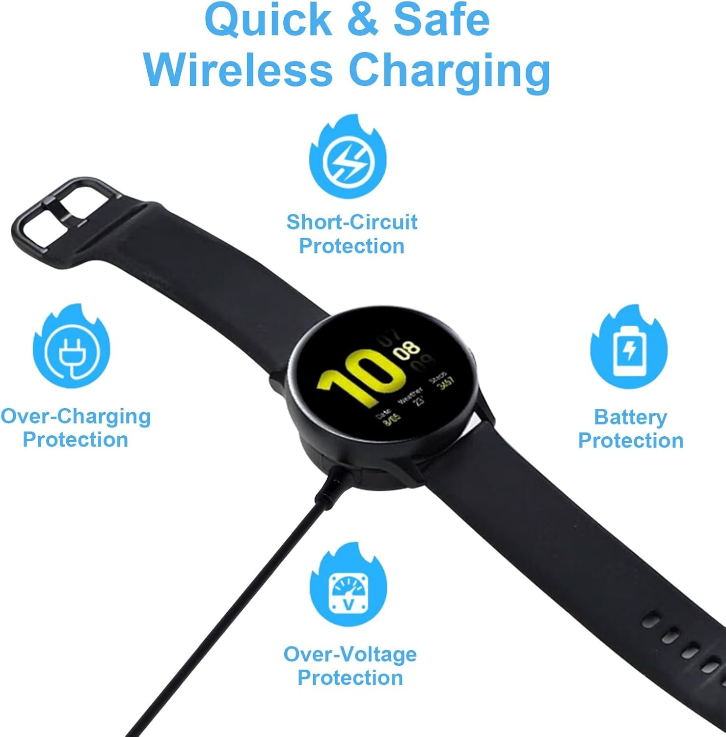 2-Pack USB Charging Cable for Samsung Watch Charger, Galaxy Watch6/6 Classic/5/5