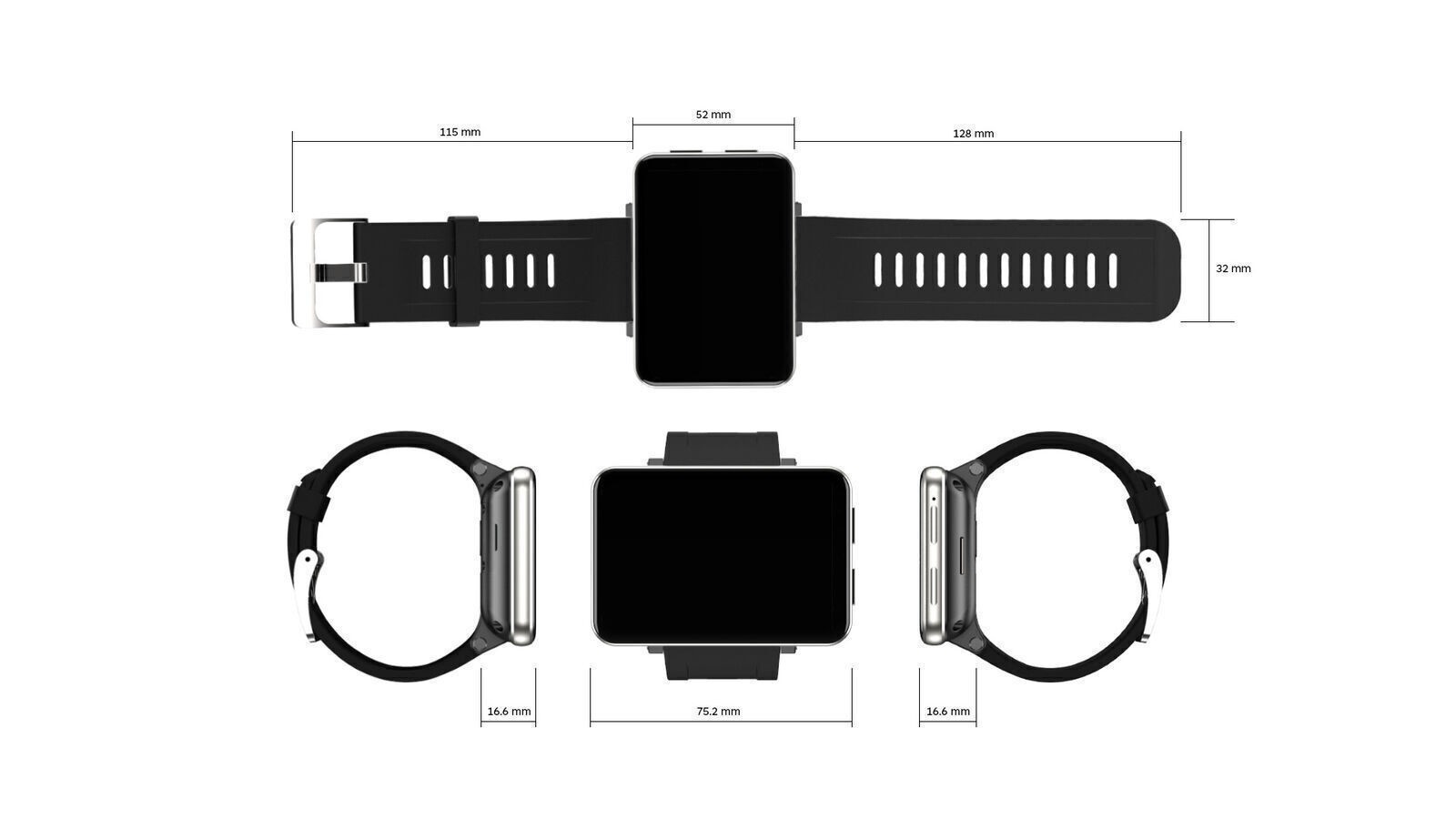 2.86inch DM100 4G LTE Smart Watch 7.1 Phone GPS WIFI Camera 16GB/32GB Smartwatch