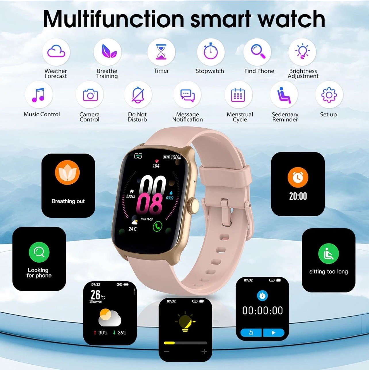 Smart Watch for Men Women, 1.95″HD Curved Screen Smartwatch (Dial/Answer Calls👑