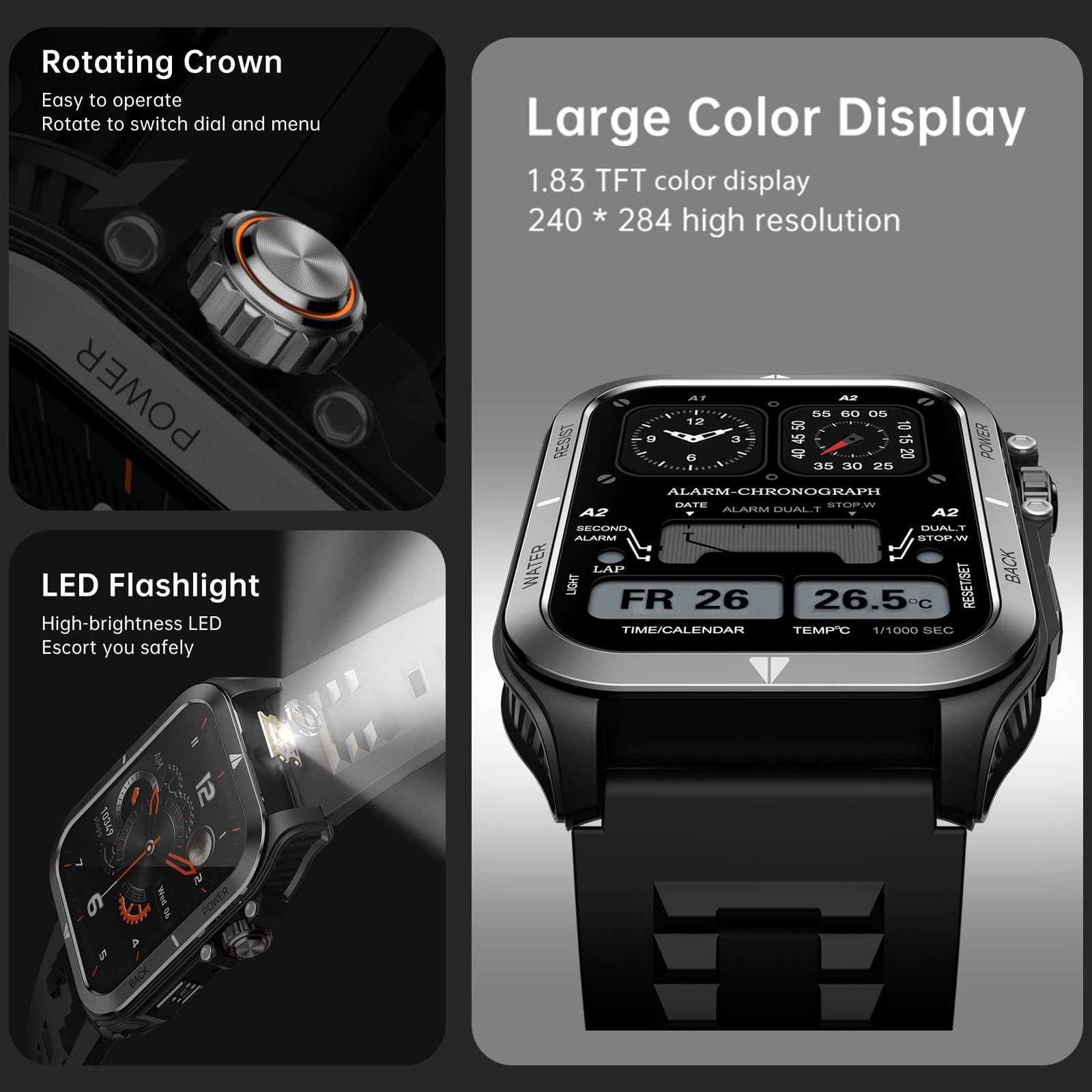 Reloj Inteligente Con Llamadas Bluetooth y Linterna Smart Watch Para Hombre 2026