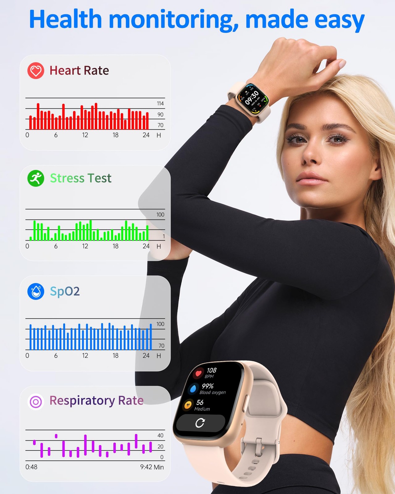 Men Women (Alexa Built-in), 1.83″ HD Fitness Tracker, Bluetooth 5.3 , Heart R…