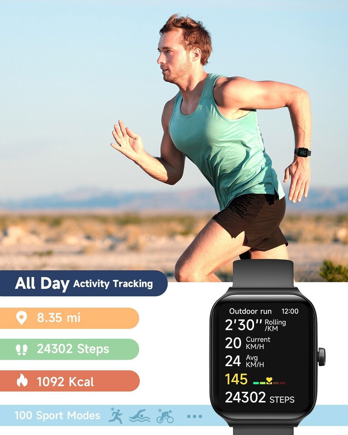 2025 Smart Watch For Men/Women, Waterproof Smartwatch Bluetooth iPhone Samsung