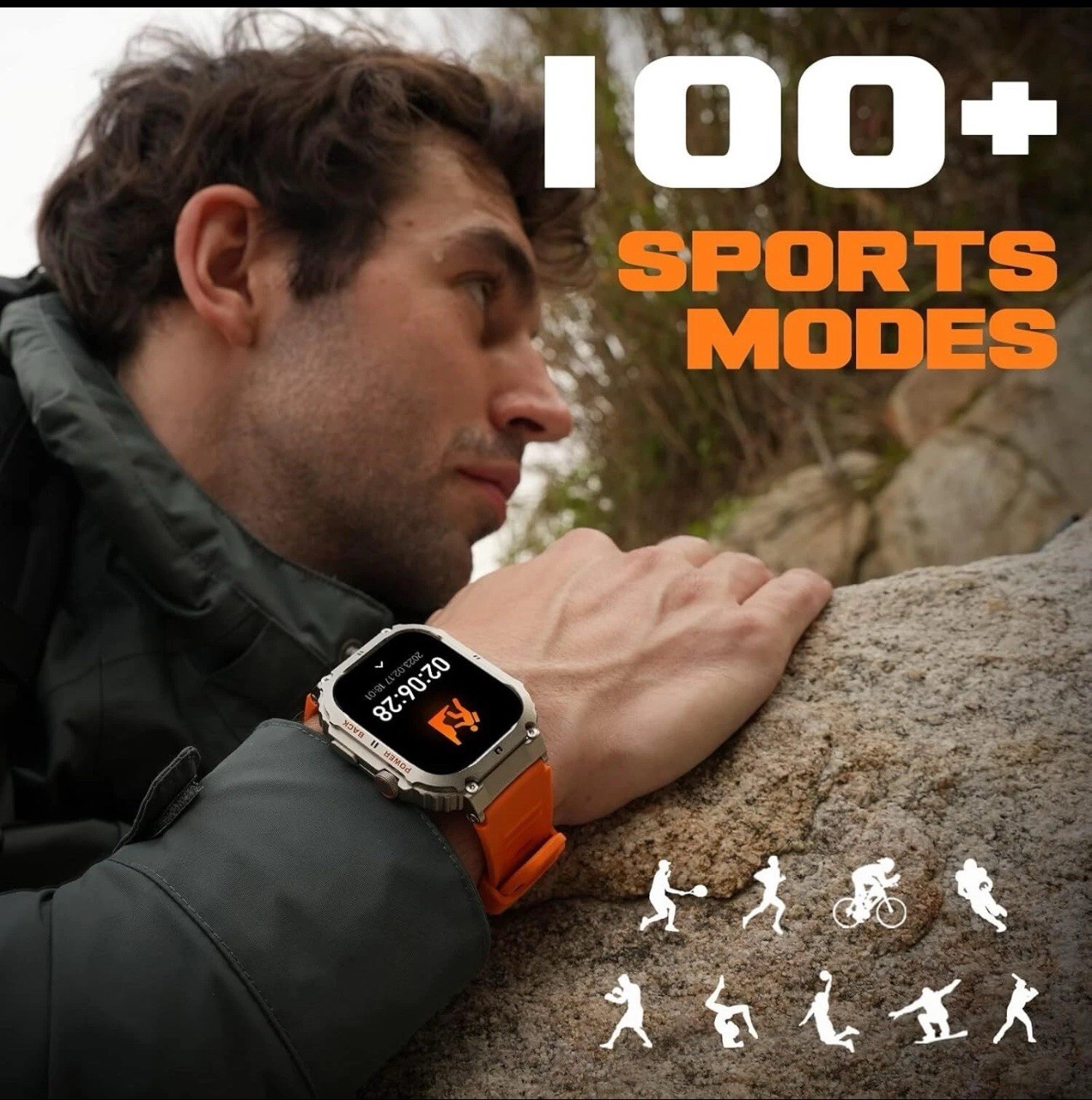 K57 Tactical Smartwatch Rugged 1.96″ HD Call Waterproof Military Grade Watch