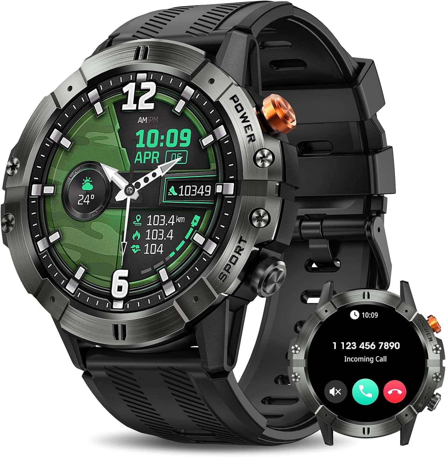 Military Smart Watch Bluetooth Call Fitness Tracker for Motorola razr+ (2025)