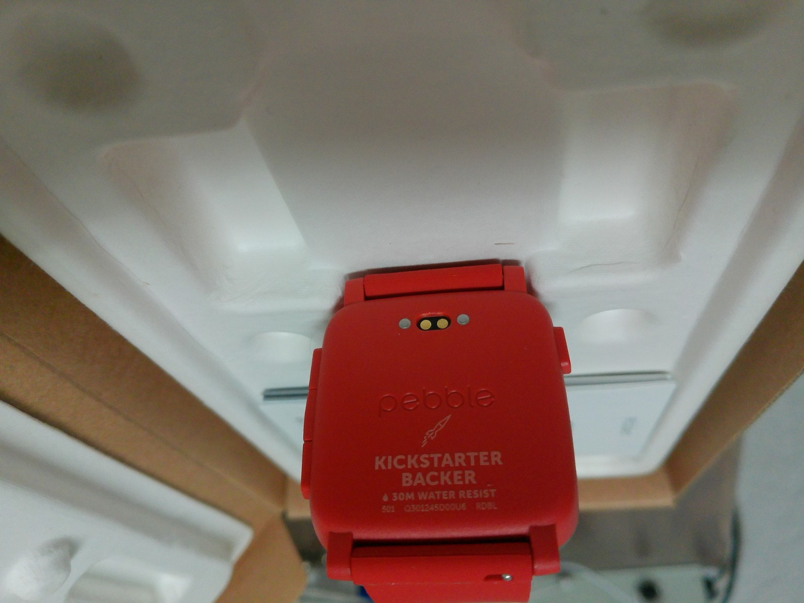 Brand new Pebble Time smart watch 501-00027 Red “KickStarter Backer” – working!