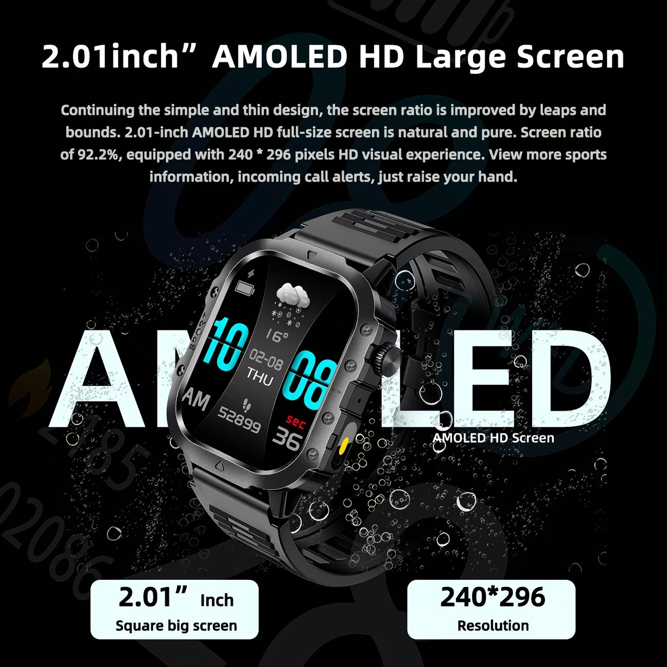 Military Smart Watch Men(Answer/Make Call), Outdoor Smartwatch with Flashlight