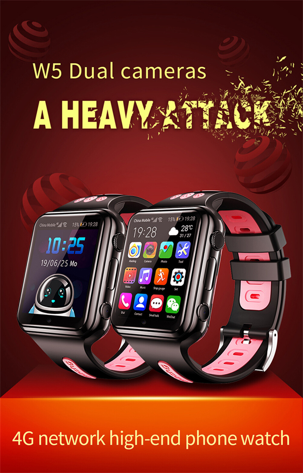 Children Kids 4G WIFI Bluetooth Smart Watch Fitness Tracker Digital Wristwatches