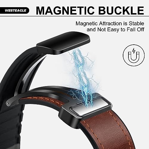 Leather Strap/Band Compatible with Samsung Watch Ultra 47mm Magnetic Buckle Wome