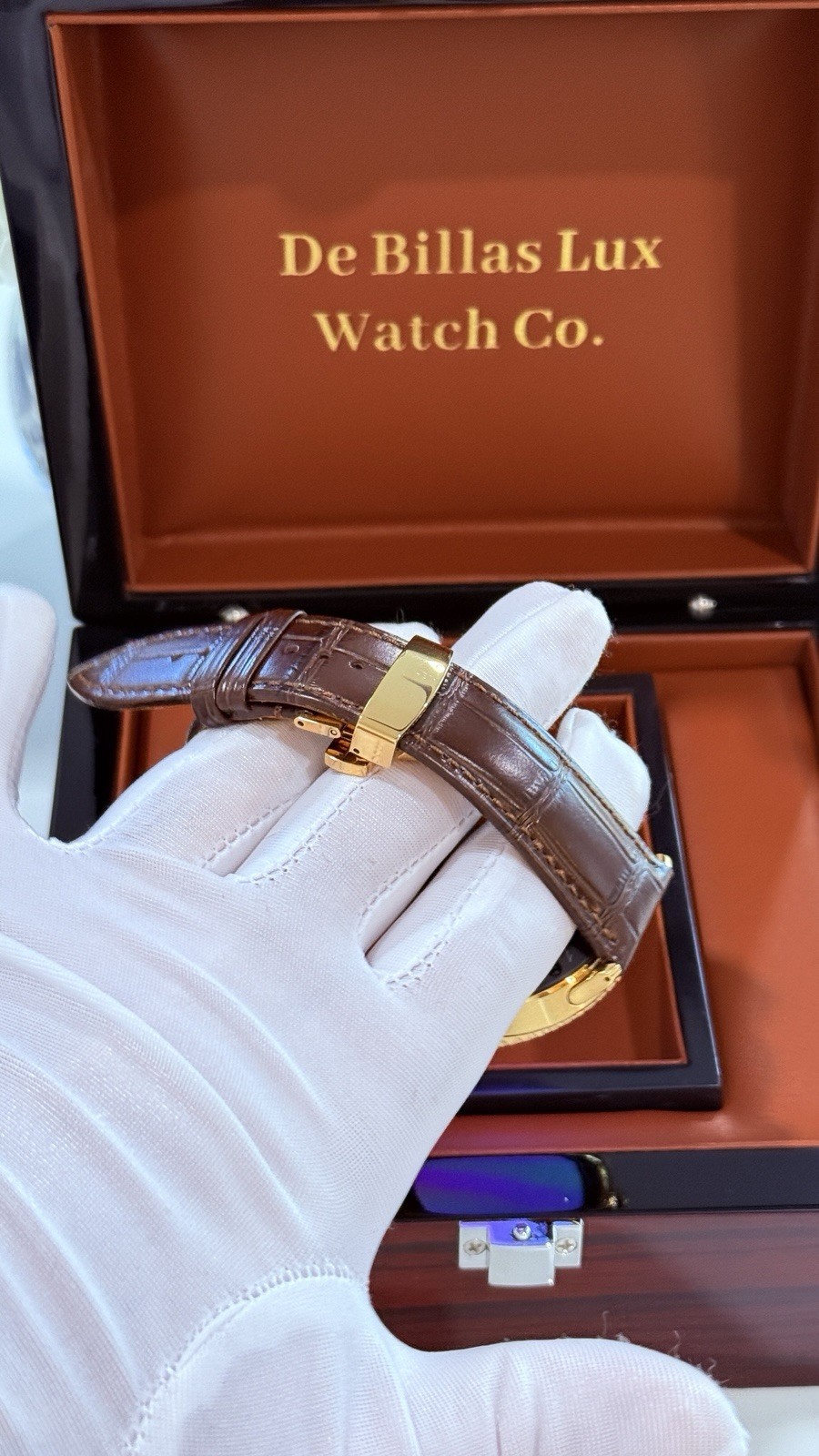 Custom 24k Gold Plated Samsung Galaxy Watch 8 Classic Brown Band GPS LTE