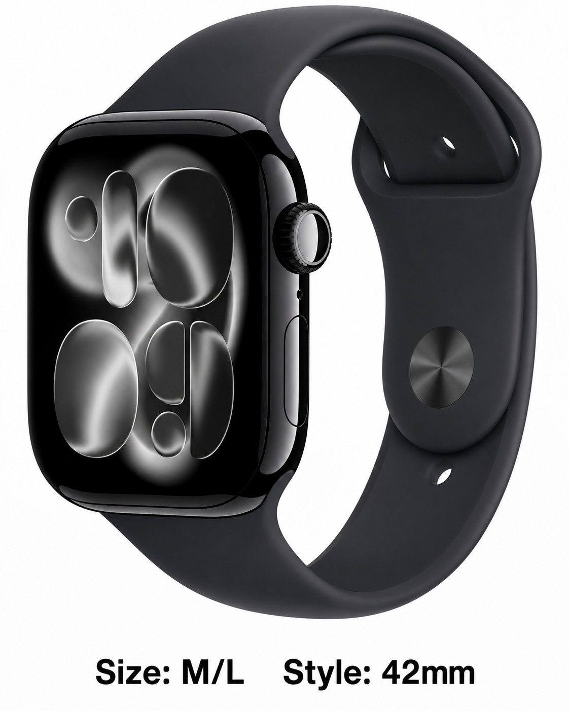 Apple Watch Series 11 GPS 42mm Jet Black Aluminum Black Sport Band M/L Watch