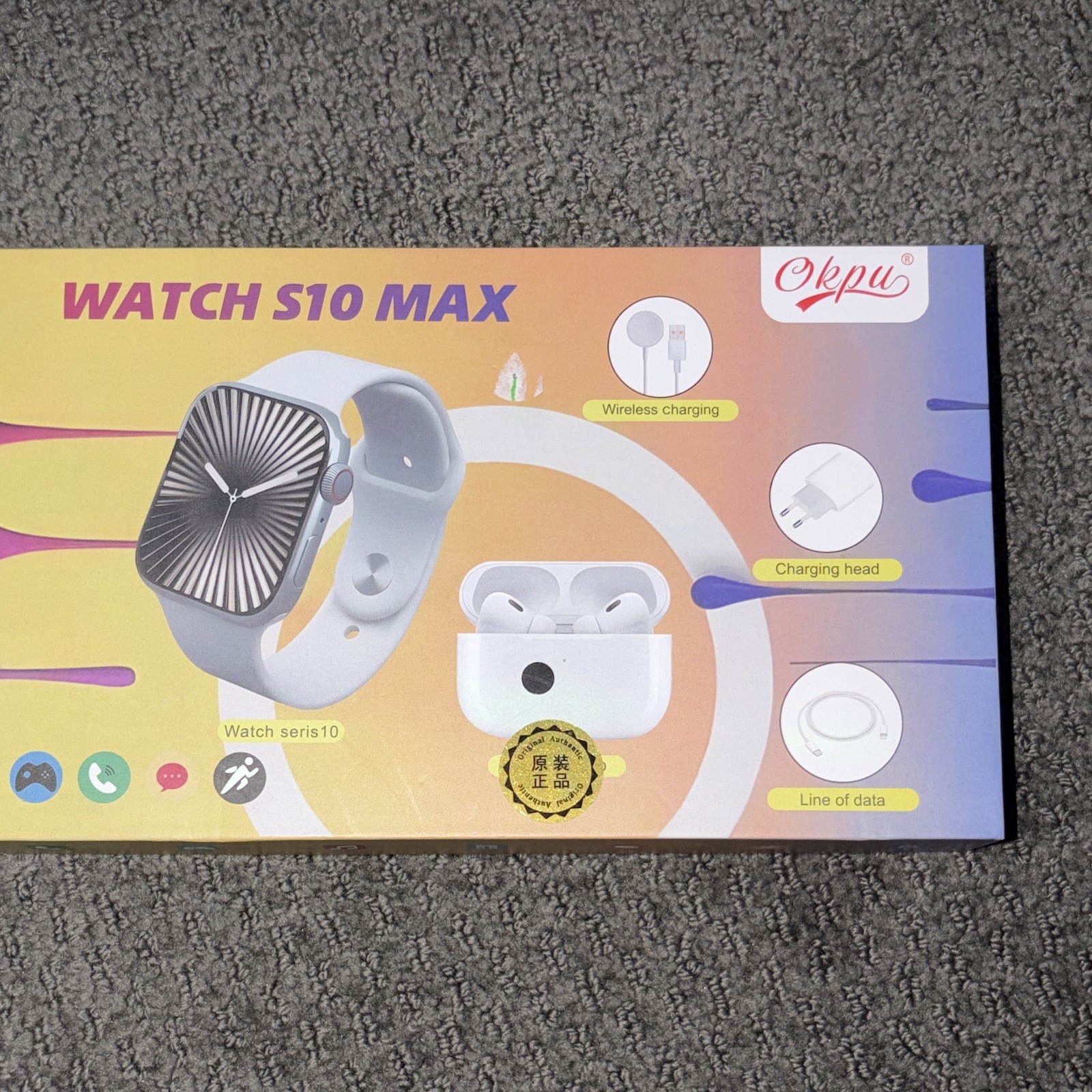 Ckpu Watch S10 Max Series 10 4GB Wireless Charging iOS/Android Silver/White