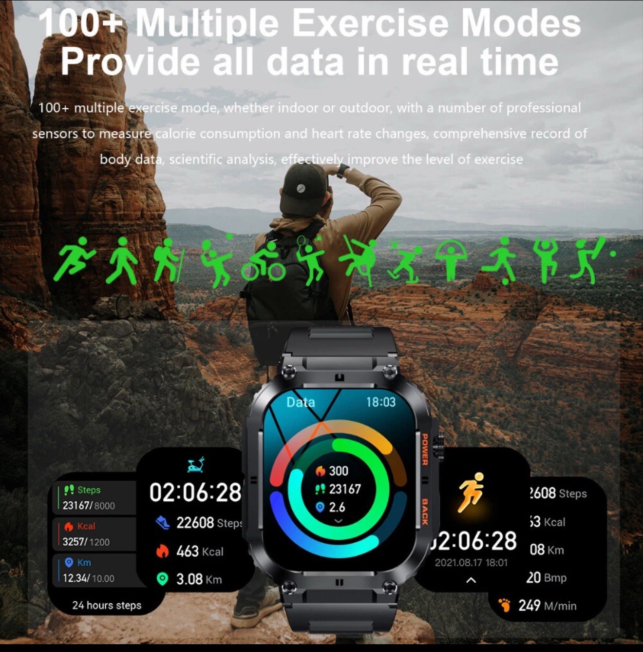 K57 Tactical Smartwatch Rugged 1.96″ HD Call Waterproof Military Grade Watch