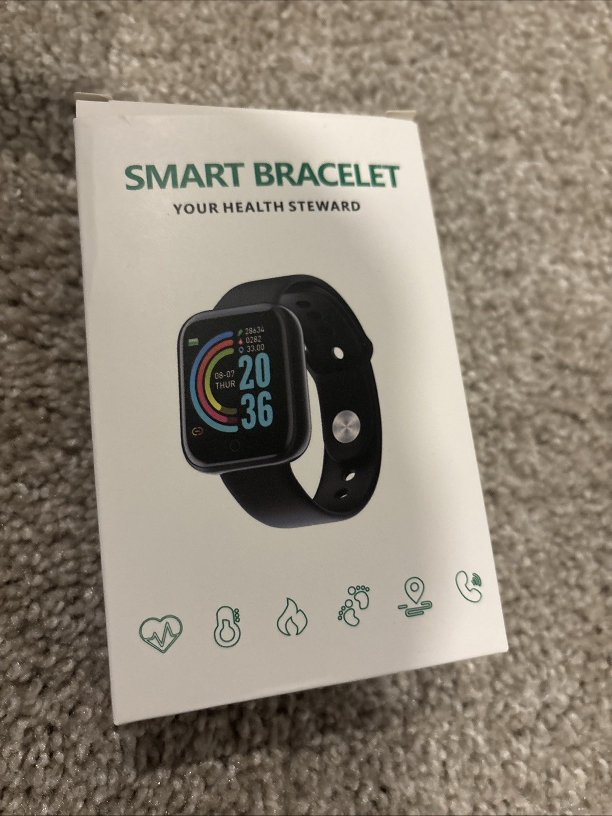 Smart Watch Fitness Tracker Heart Rate Blood Pressure Monitor Black New”