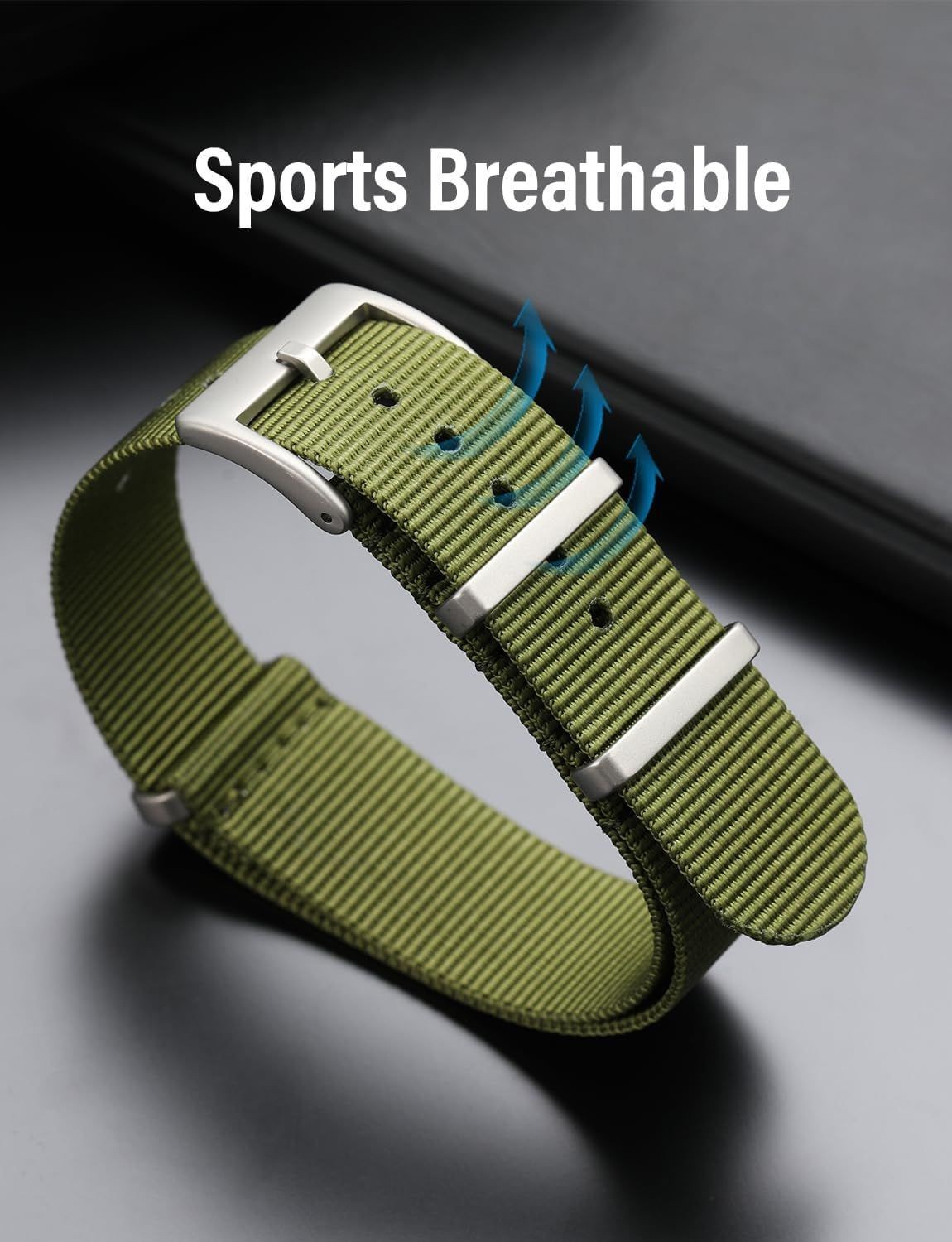 Strap Only For 18mm 19mm 20mm 22mm 24mm Military Nylon Waterproof Watch Band