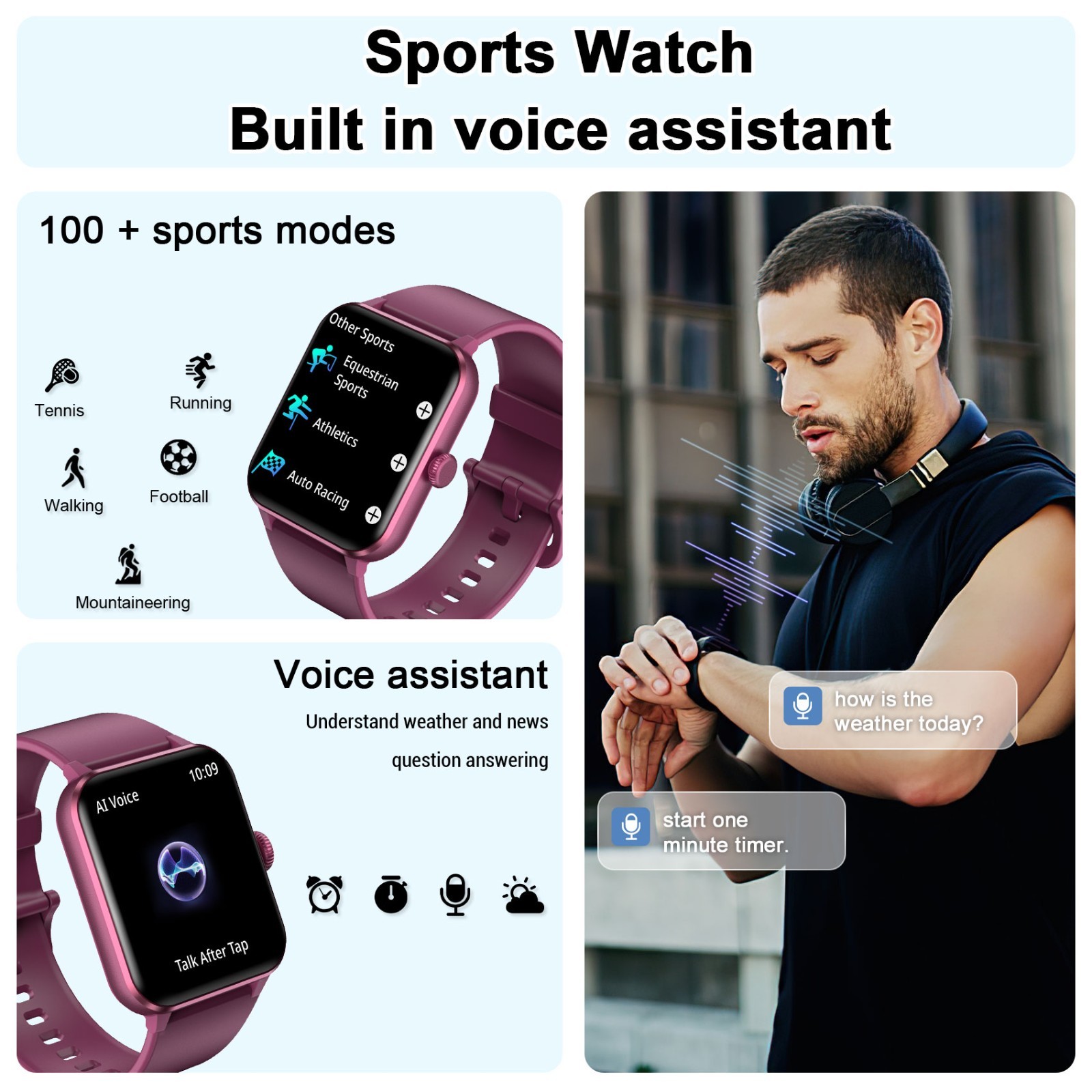 Smart Watch Women Men with Blood Pressure, Blood Oxygen Monitor For IOS Android
