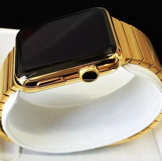 24K Gold Plated 42MM Apple Watch SERIES 3 with Gold LInk Band LTE GPS