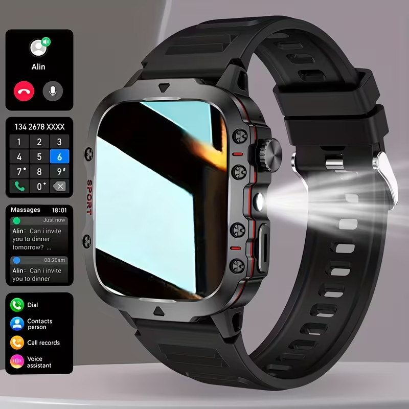 2026 NEW Military Smartwatch Bluetooth Call Fitness Tracker for Android iOS