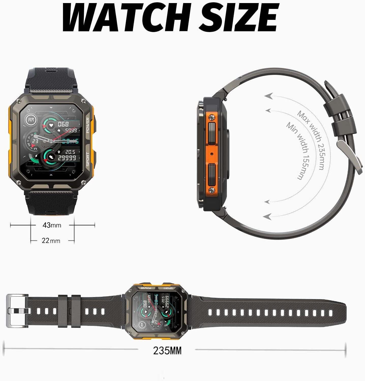 Military Smart Watch Men(Answer/Make Calls) 2024 New Fitness Tracker Wristwatch