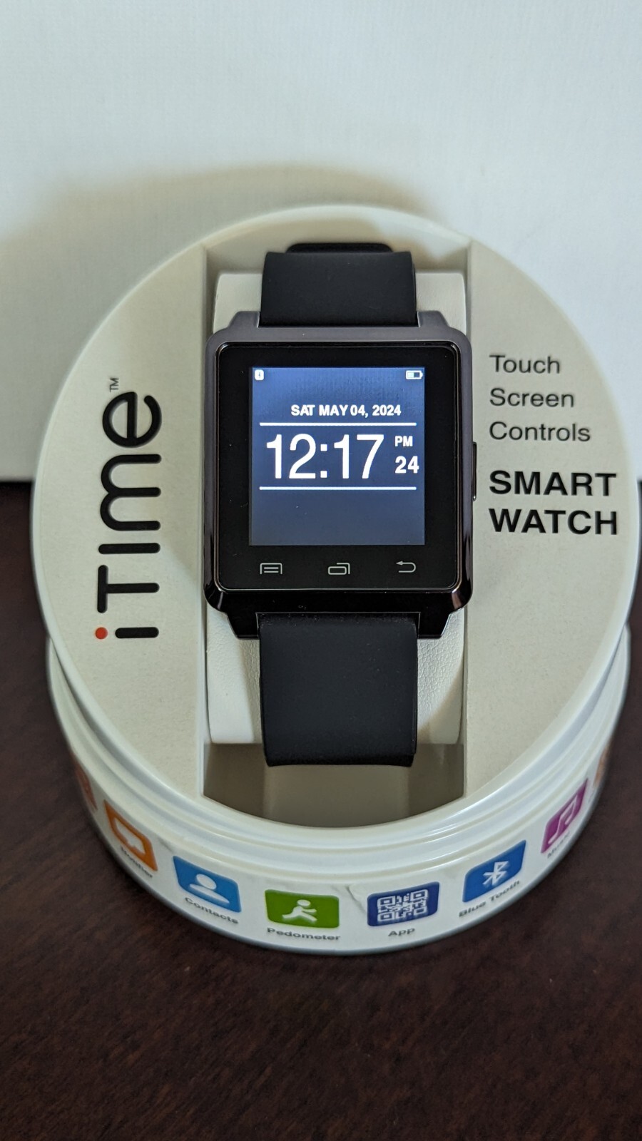 iTime Smart Watch Silicone Band Bronze Tone Case Touch Screen Android NIB